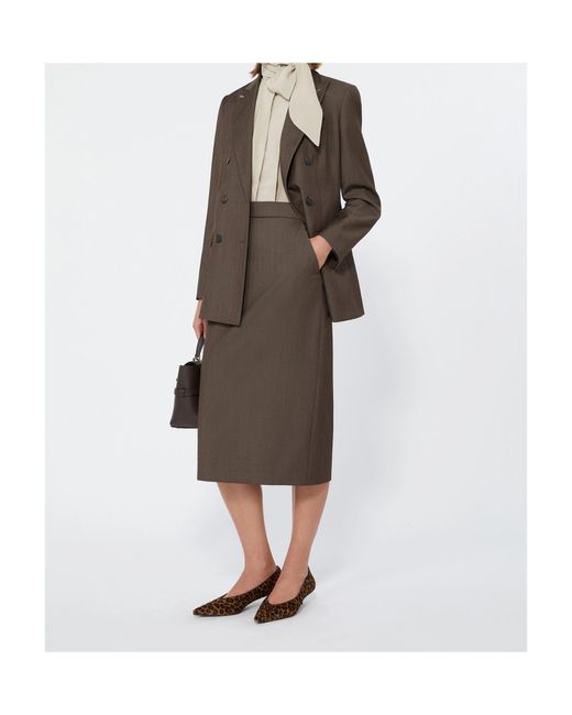 Max Mara Brown Long-Sleeved Suit Jacket
