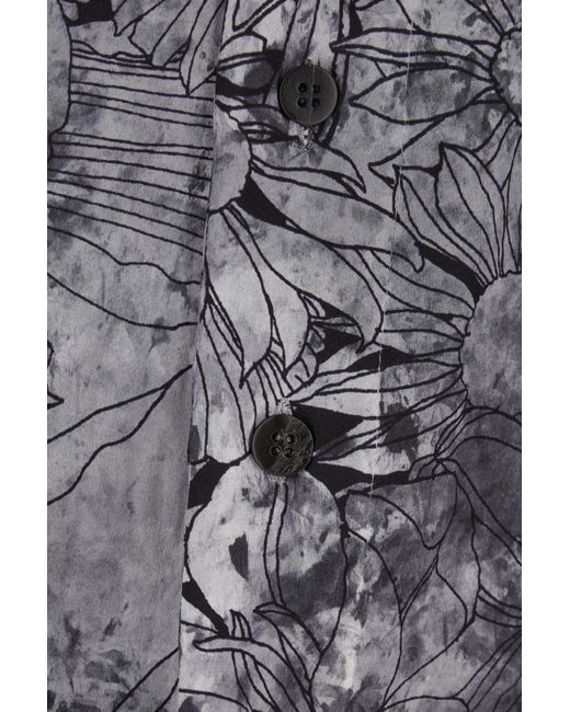 Avant Toi Gray Floral-Print Shirt for men
