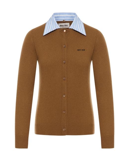 Miu Miu Brown Cashmere Cardigan