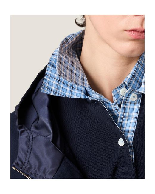 Miu Miu Blue Cotton Fleece Zipper Hoodie