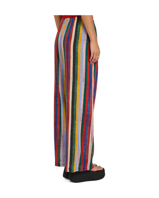 Staud Blue Striped Cotton Trousers