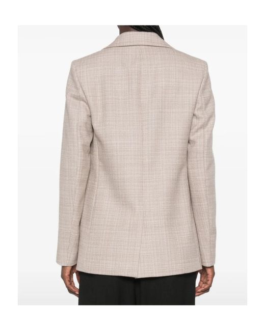 Fabiana Filippi Natural Checked-Pattern Single-Breasted Blazer