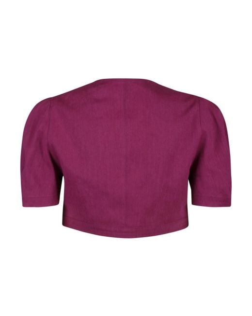 Isabel Marant Purple Cropped Bustier Shirt