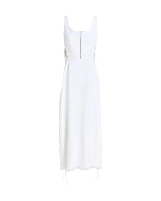 Jacquemus White Sleeveless Solid-Color Dress