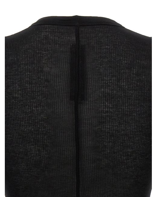 Rick Owens Black Rib Ls T-Shirt for men
