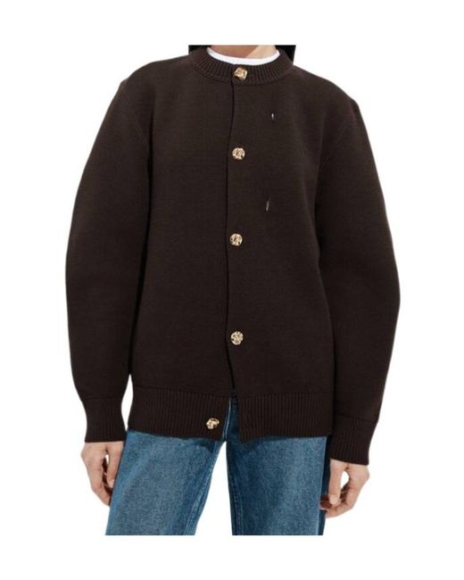 Bottega Veneta Black Wool And Cotton Cardigan