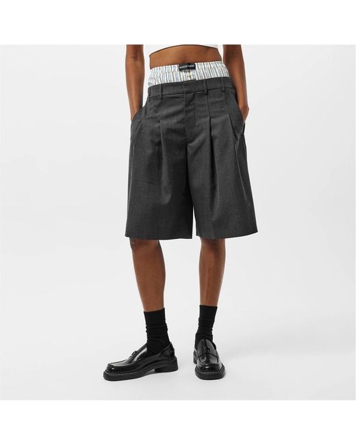 MARINE SERRE Gray Tailored Shorts