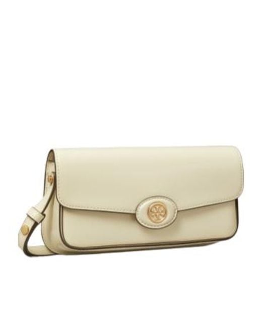Tory Burch Natural Robinson Spazzolato Rectangular Shoulder Bag