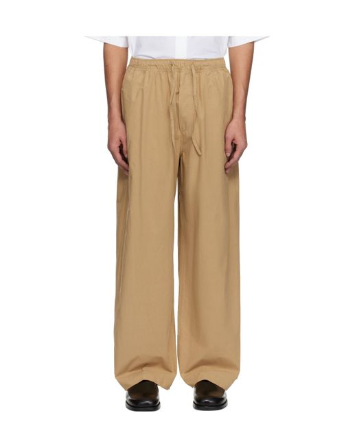 Studio Nicholson Natural Elastic Waist Casual Pants for men