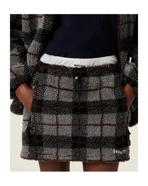 Miu Miu Black Drawstring Mini Skirt