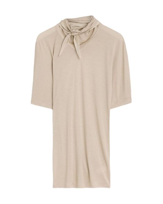 Lemaire Natural Short Sleeve Scarf Blouse
