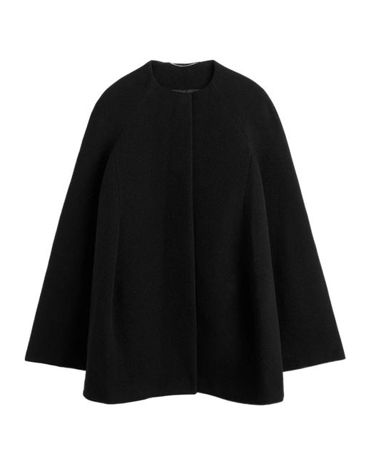 Totême  Black Totême Straight Hem Cape