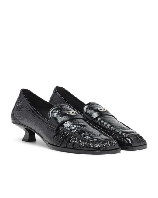 DIESEL Black D Amber Moc 30 Loafer Heeled Pumps