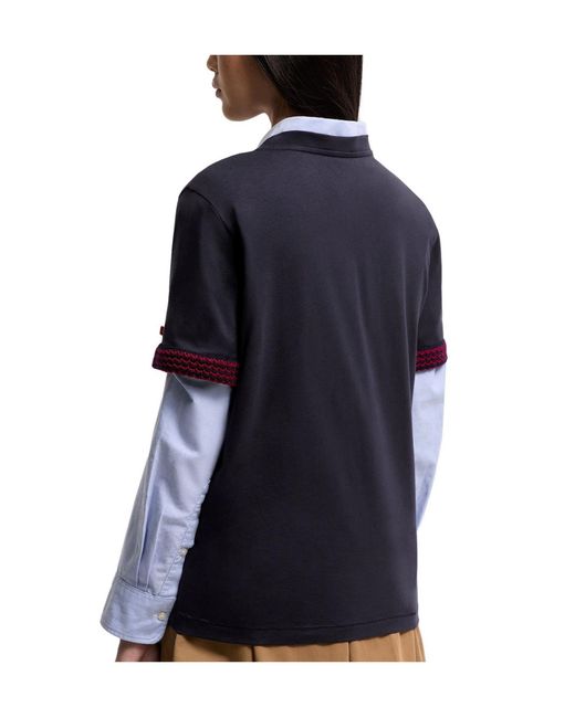 Moncler Blue Logo Patch Crewneck T-Shirt