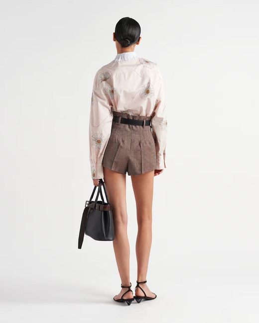 Prada Pink Printed Poplin Shirt