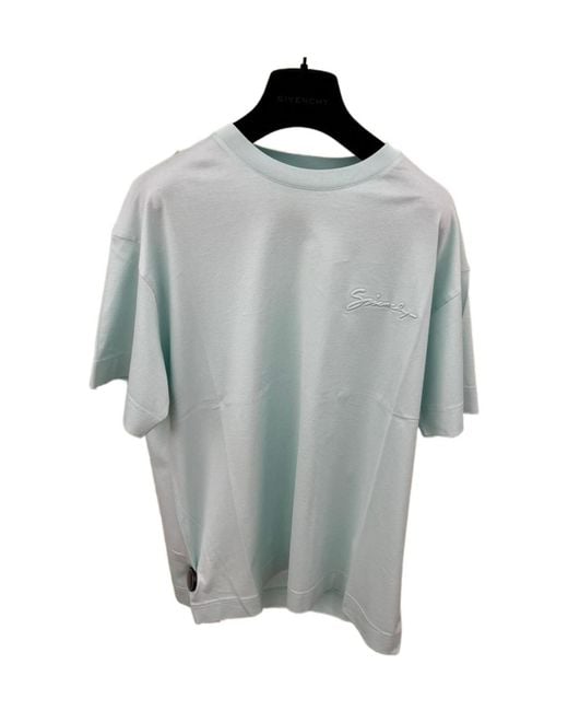 Givenchy Gray Logo Embossed Crew Neck T-Shirt for men