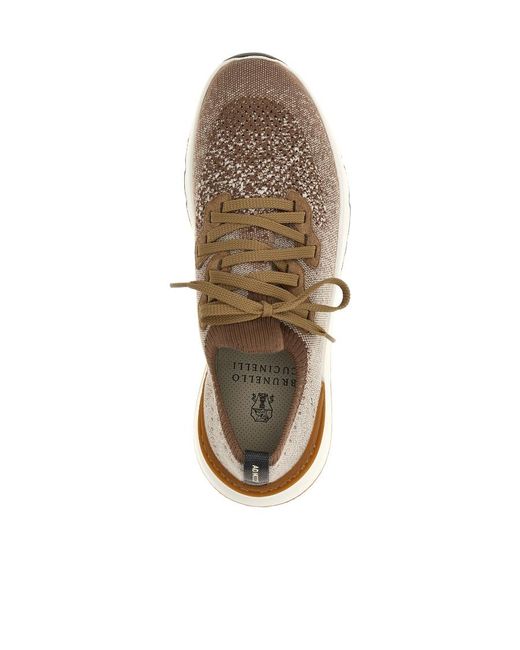 Brunello Cucinelli Multicolor Knitted Low-Top Sneakers for men