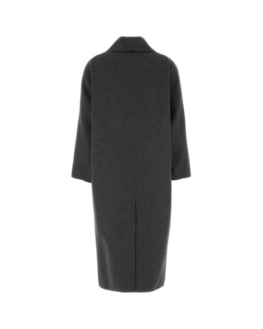 Max Mara Black 'S Smmalice Double-Breasted Long Coat