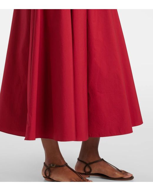 Roland Mouret Red Cotton Poplin Midi Dress