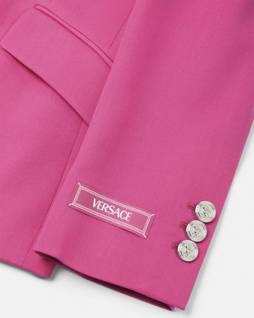Versace Pink Single-Breasted Tailored Blazer