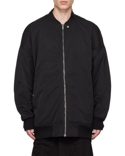 Rick Owens Black Long Bomber Jacket for men