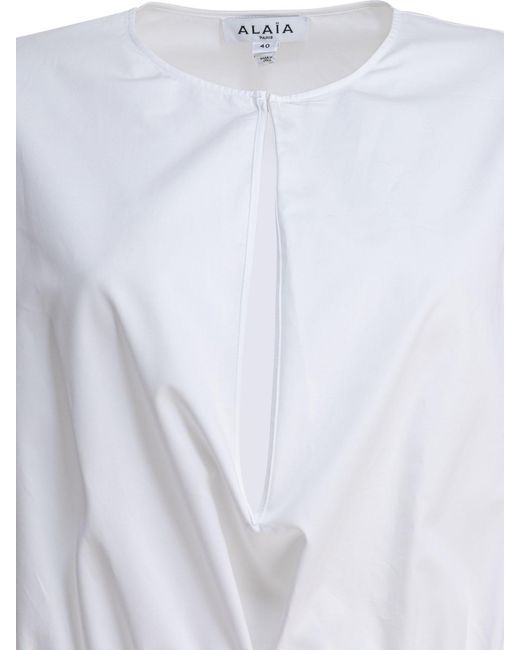 Alaïa White Dress With Drawstring Ties