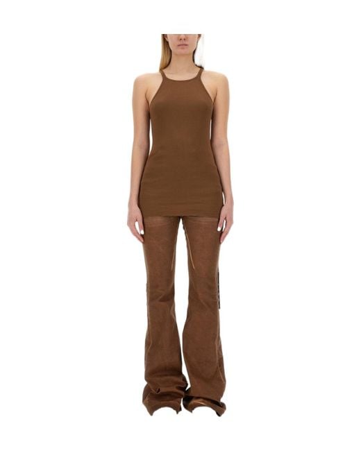 Rick Owens Brown Rick Owens Raw Cut Hem Sleeveless Tank Top