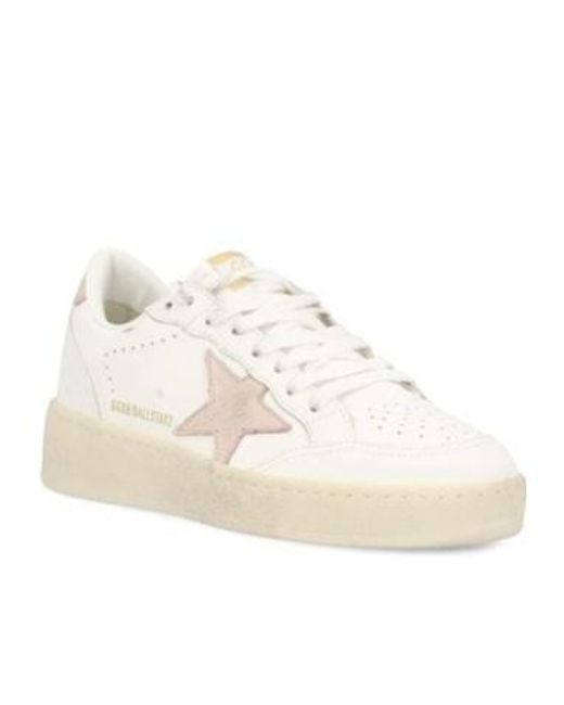 Golden Goose Deluxe Brand White Ballstar Lace-Up Sneakers