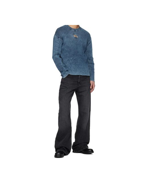 DIESEL Blue K-Darren-D Ribbed Cut-Out Sweater for men