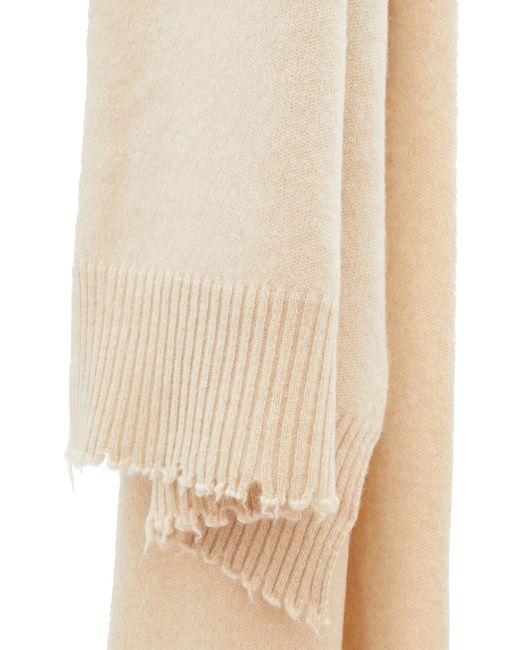 Uma Wang Natural Patch Fringed Scarf