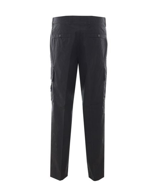 Stone Island Blue Wide-Leg Logo-Patch Cargo Pants for men