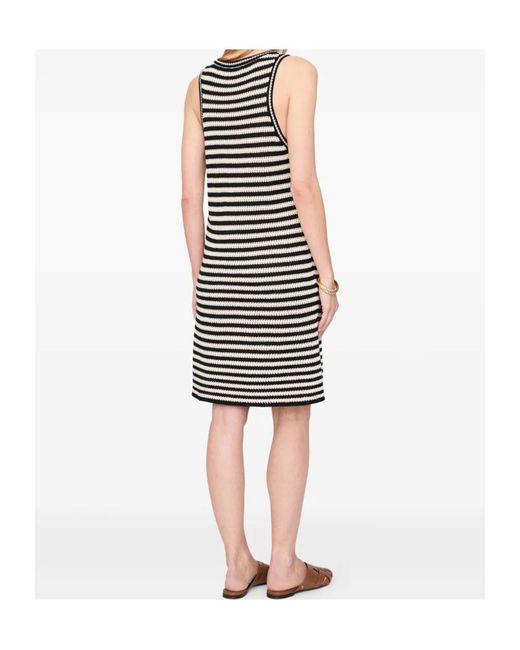 Anine Bing Black Arie Dress And Ivory Stripe