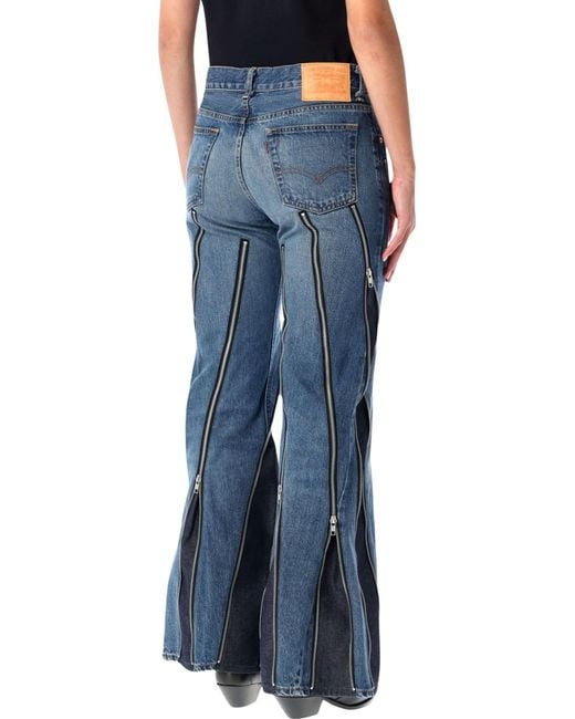 Junya Watanabe Blue Zip Detailed Jeans