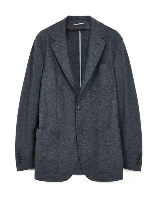 Canali Blue Long-Sleeve Blazer for men
