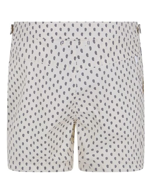 Tom Ford White Paisley Pattern Swimming Trunks for men
