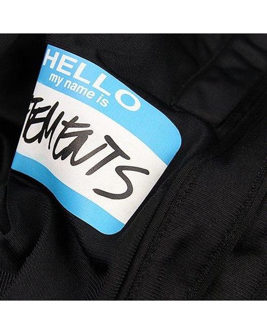 Vetements Black Logo Casual Pants for men