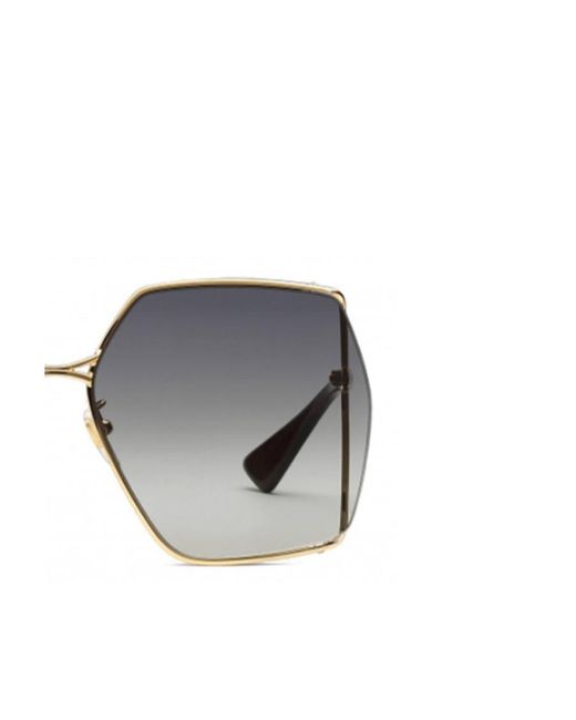 Gucci Metallic Hexagonal-Frame Sunglasses