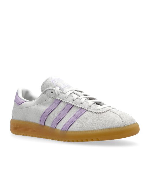 Adidas Originals White Three-Stripe Suede Sneakers