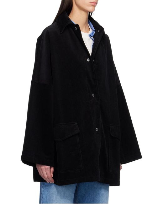 Totême Black Totême Button-Up Oversized Jacket
