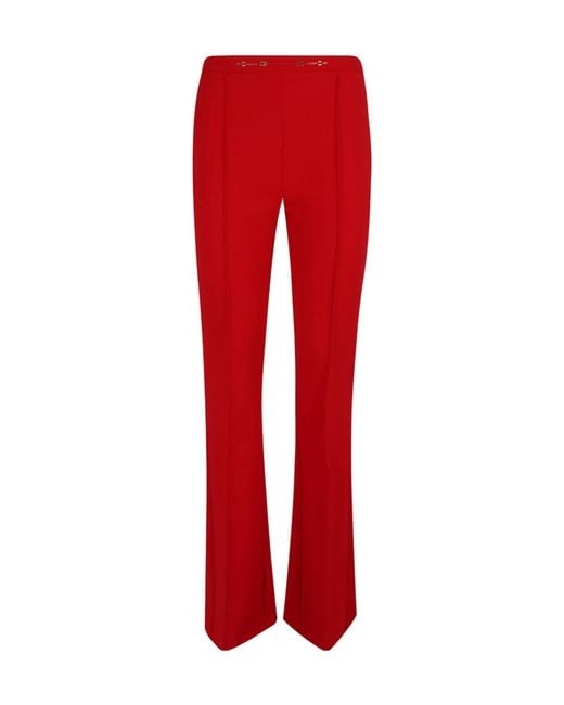 Elisabetta Franchi Pleated Flared Casual Trousers