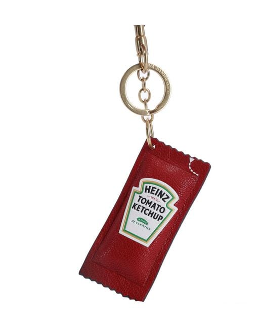 Anya Hindmarch Red Logo Engraved Ketchup Keyring