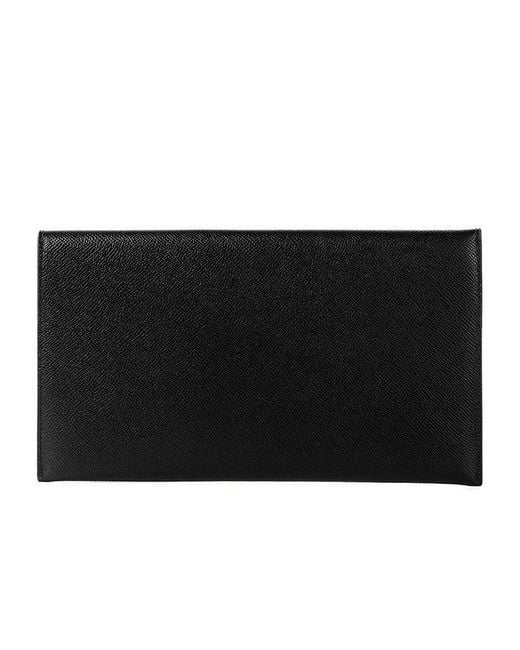 Ferragamo Black Logo Clamshell Clutch