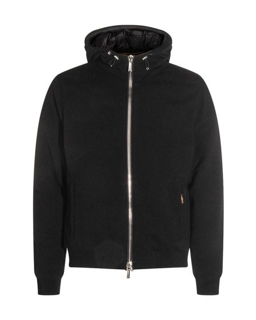 Moorer Black Brigno-Mrw Smooth Padded Bomber Jacket for men