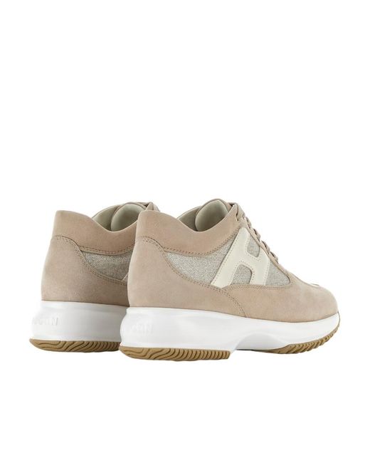 Hogan White Interactive Lace-Up Sneakers