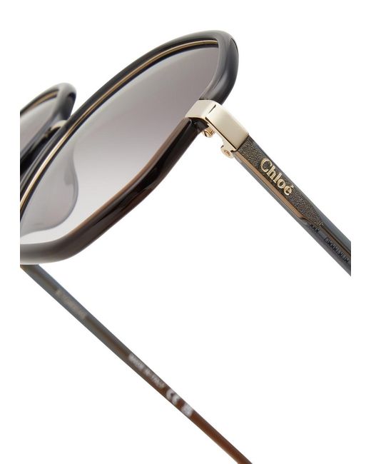Chloé Metallic Franky Octagon-Frame Sunglasses