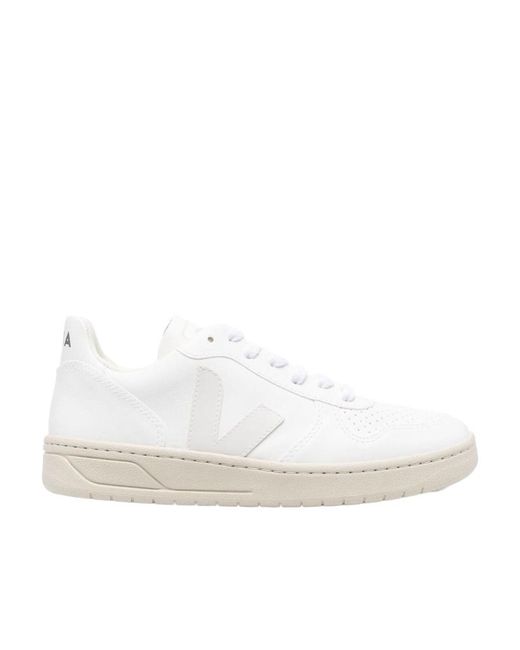 Veja White Logo Sports Shoes