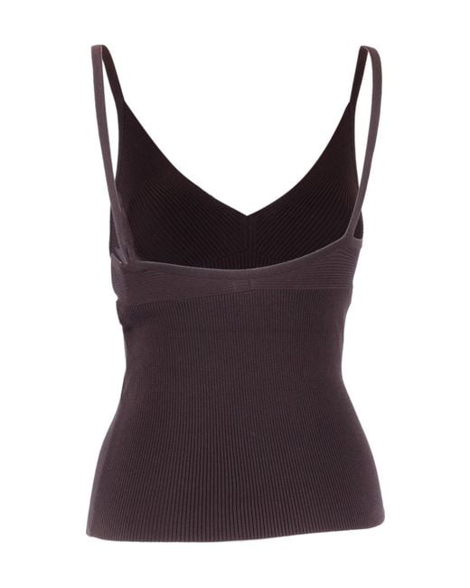 P.A.R.O.S.H. Brown Ribbed Top
