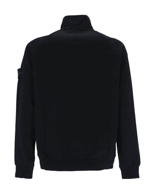 Stone Island Black High-Neck Zip-Up Jacket for men