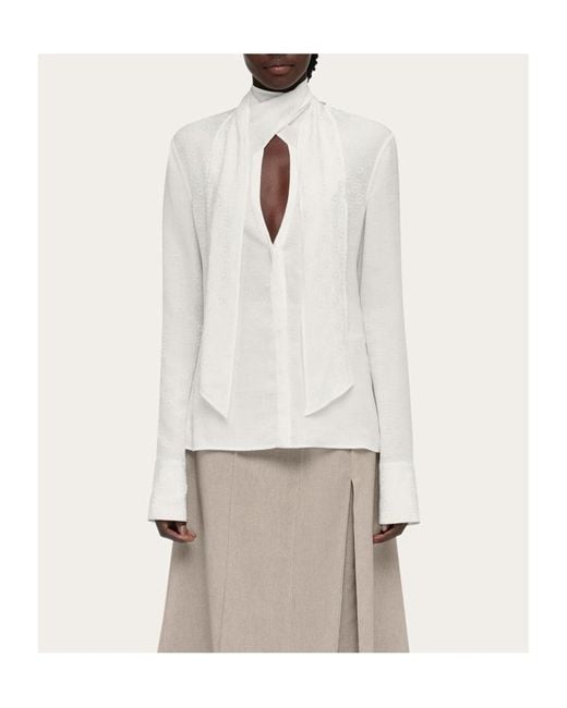 Ferragamo White Stray-Collar Shirt