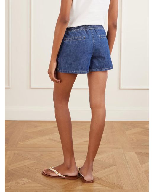 Valentino Blue Drawstring Denim Shorts